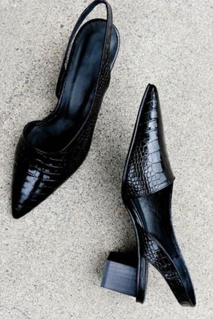 Women's Low Heel Slingback Pointed Toe Pumps