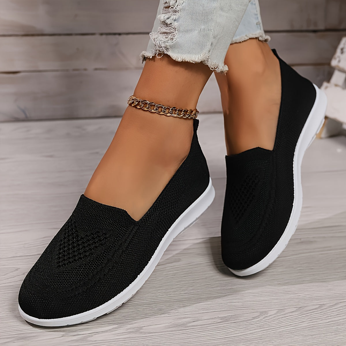 Women's Low-Top Slip-On Sneakers with Textured Finish
