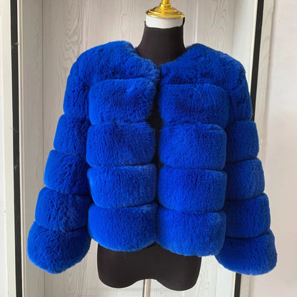 Women’s Luxury Faux Fur Cropped Jacket