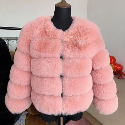 Women’s Luxury Faux Fur Cropped Jacket