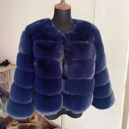 Women’s Luxury Faux Fur Cropped Jacket