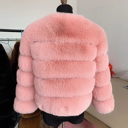 Women’s Luxury Faux Fur Cropped Jacket