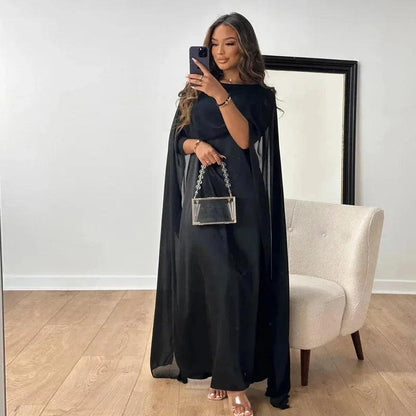 Women’s Maxi Flowing Cape Sleeve Dress