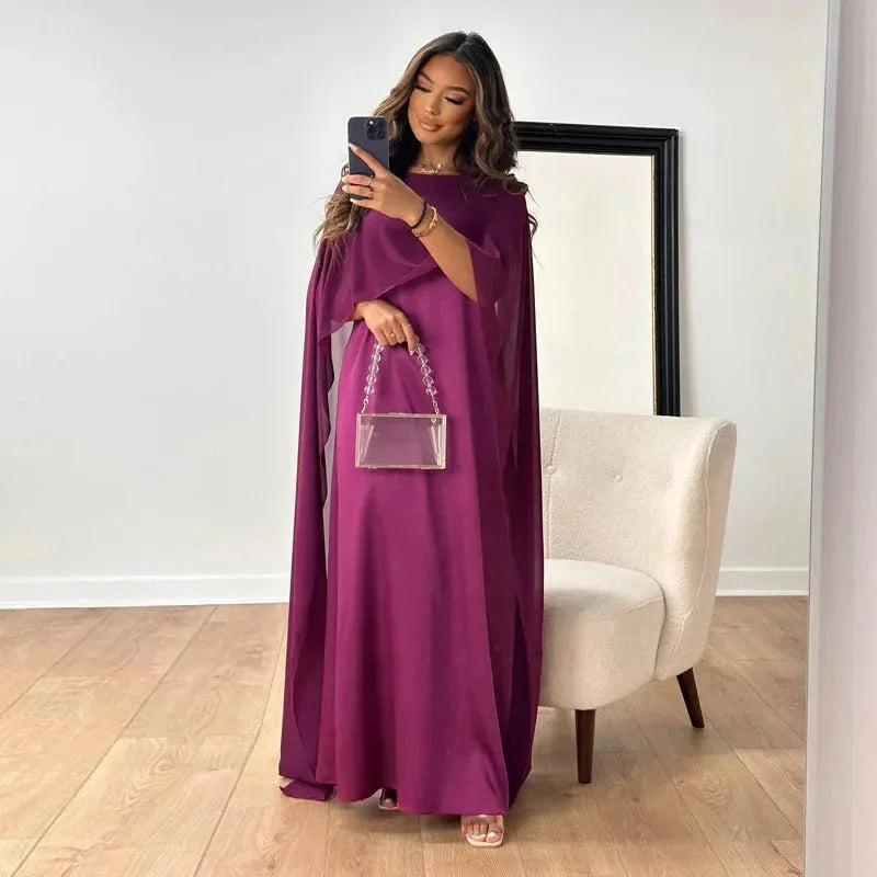 Women’s Maxi Flowing Cape Sleeve Dress