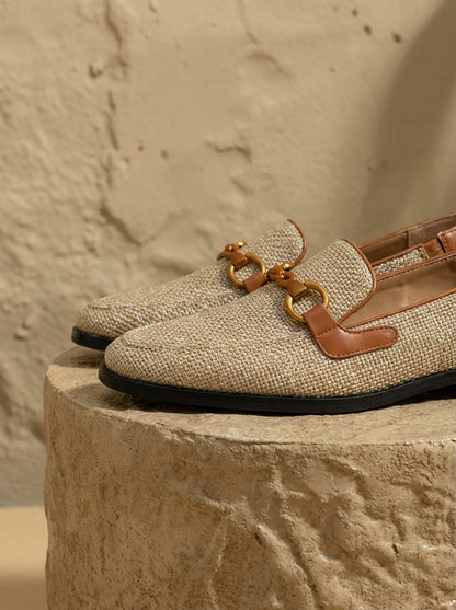 Women's Metallic Buckle Flat Sandals Chic Decor