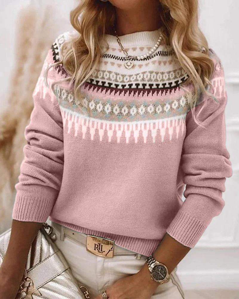 Women’s Nordic Pattern Knit Sweater