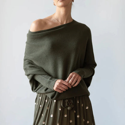 Women’s Off-Shoulder Relaxed Fit Sweater