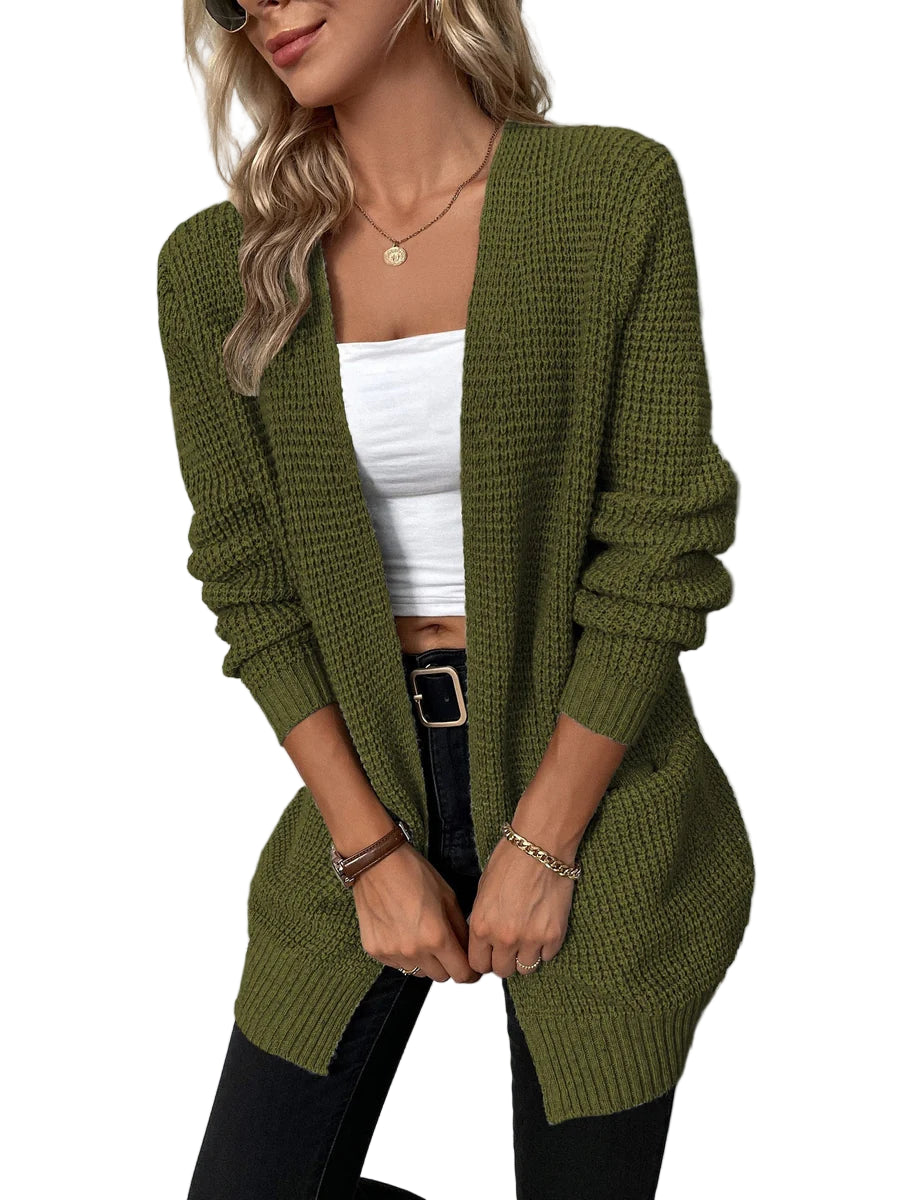 Women’s Open-Front Textured Knit Cardigan