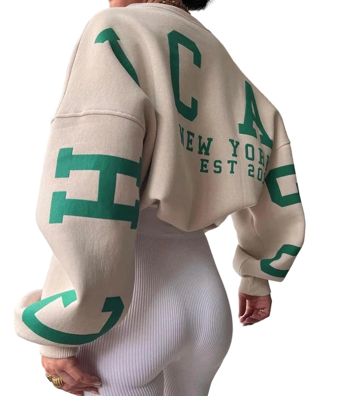 Women’s Oversized Graphic Back-Print Sweatshirt