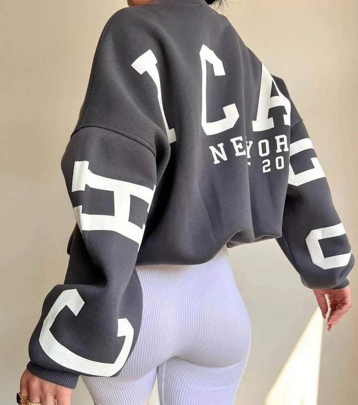 Women’s Oversized Graphic Back-Print Sweatshirt