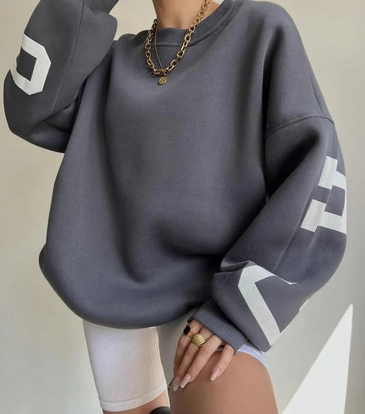 Women’s Oversized Graphic Back-Print Sweatshirt