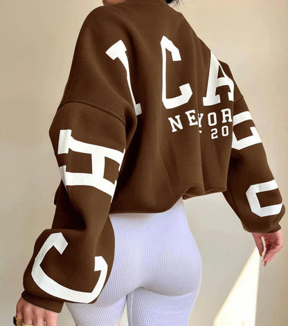 Women’s Oversized Graphic Back-Print Sweatshirt