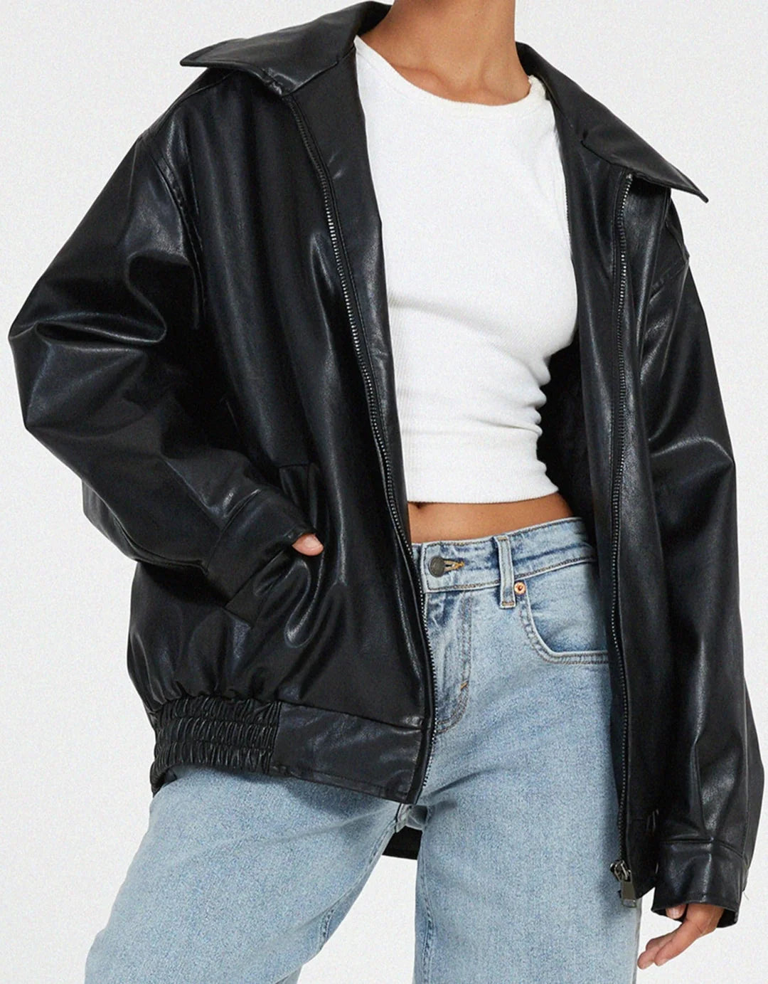 Women’s Oversized Jacket with Zipper