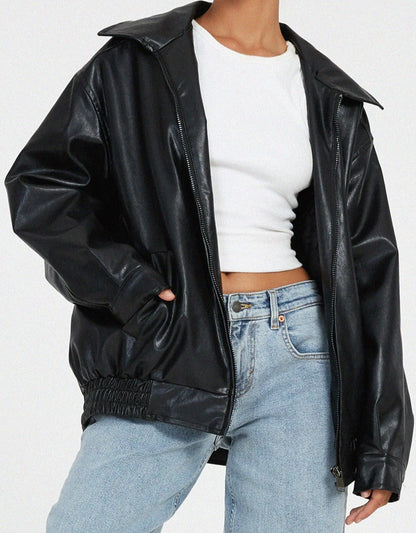 Women’s Oversized Jacket with Zipper
