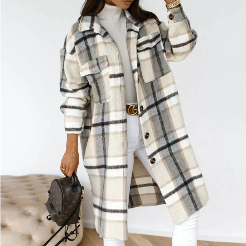 Women’s Oversized Plaid Shirt Jacket