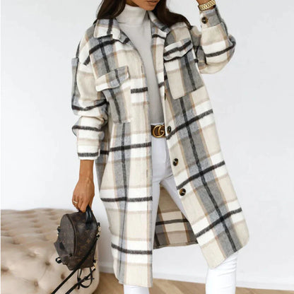 Women’s Oversized Plaid Shirt Jacket