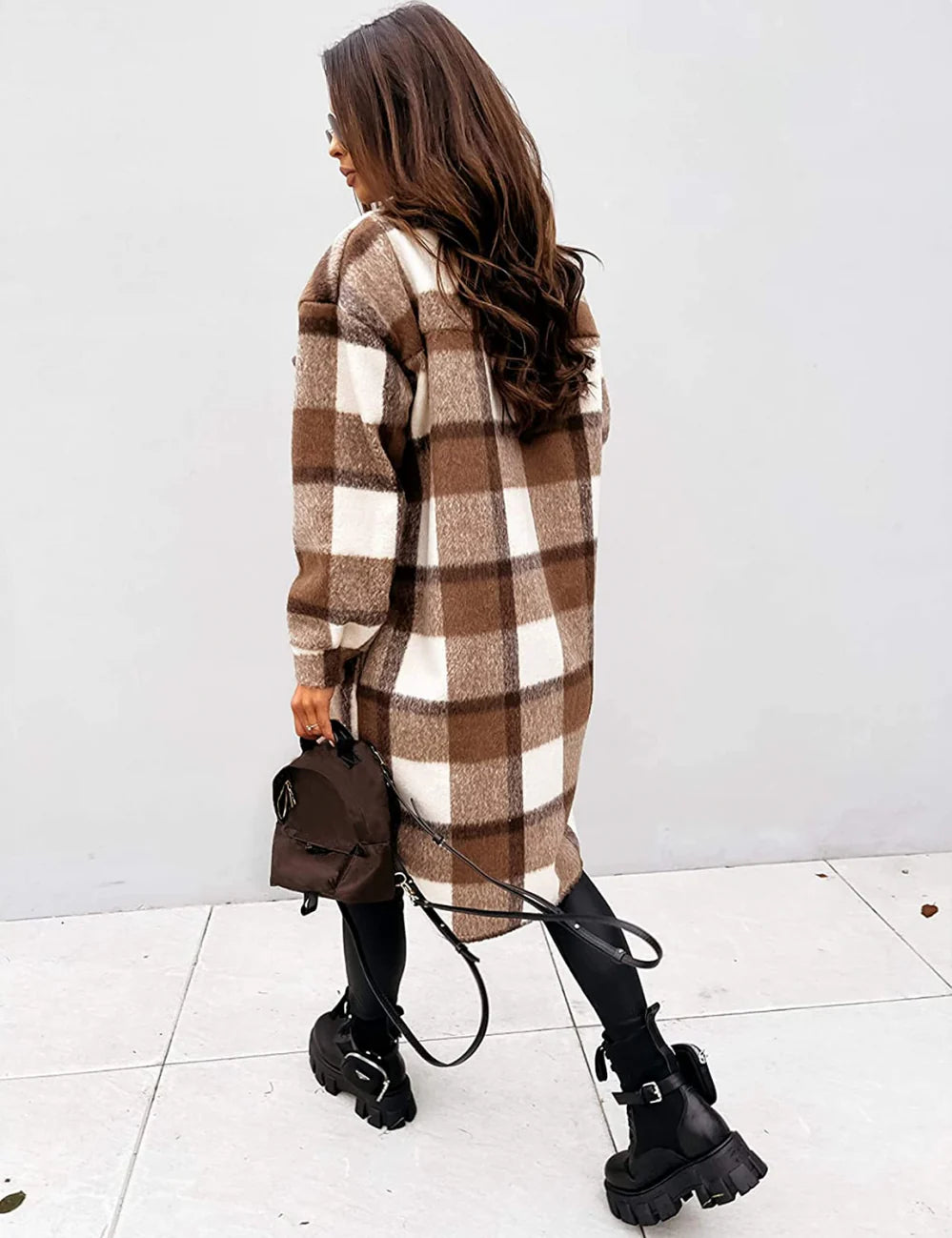 Women’s Oversized Plaid Shirt Jacket