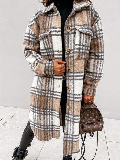 Women’s Oversized Plaid Shirt Jacket