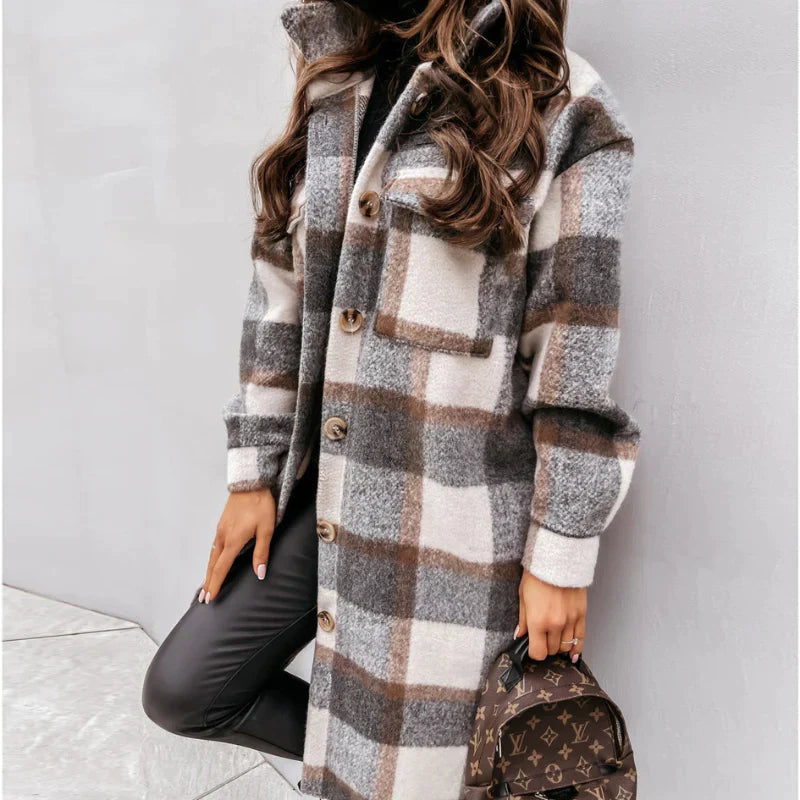 Women’s Oversized Plaid Shirt Jacket