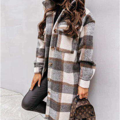 Women’s Oversized Plaid Shirt Jacket