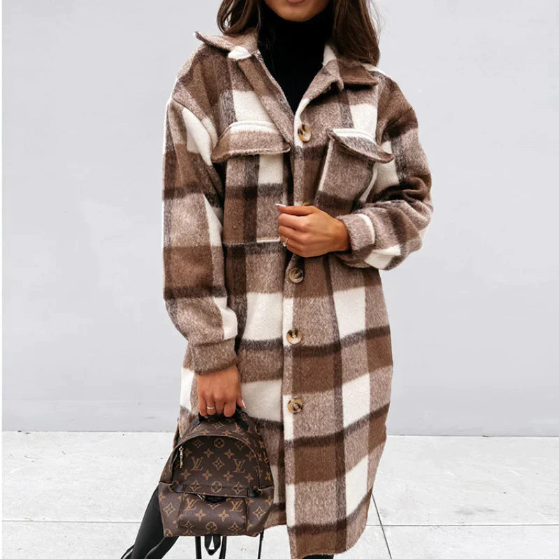 Women’s Oversized Plaid Shirt Jacket