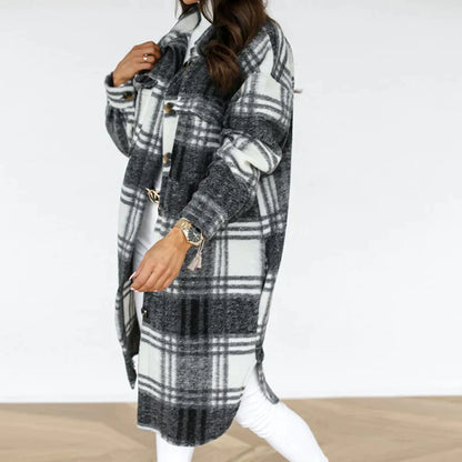 Women’s Oversized Plaid Shirt Jacket