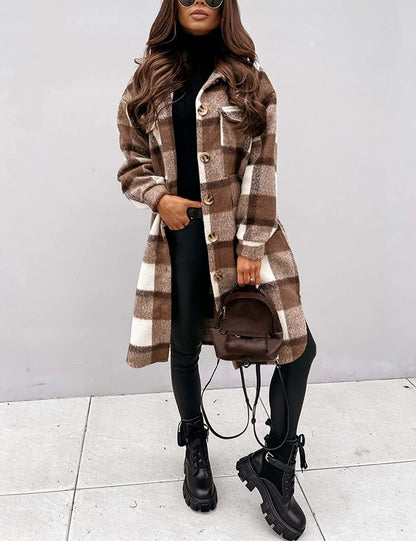 Women’s Oversized Plaid Shirt Jacket