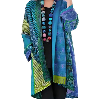 Women’s Patchwork Open-Front Cardigan