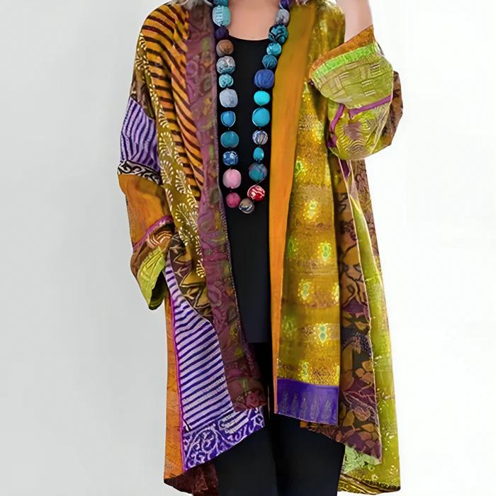 Women’s Patchwork Open-Front Cardigan