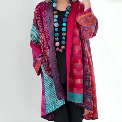 Women’s Patchwork Open-Front Cardigan
