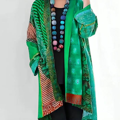 Women’s Patchwork Open-Front Cardigan