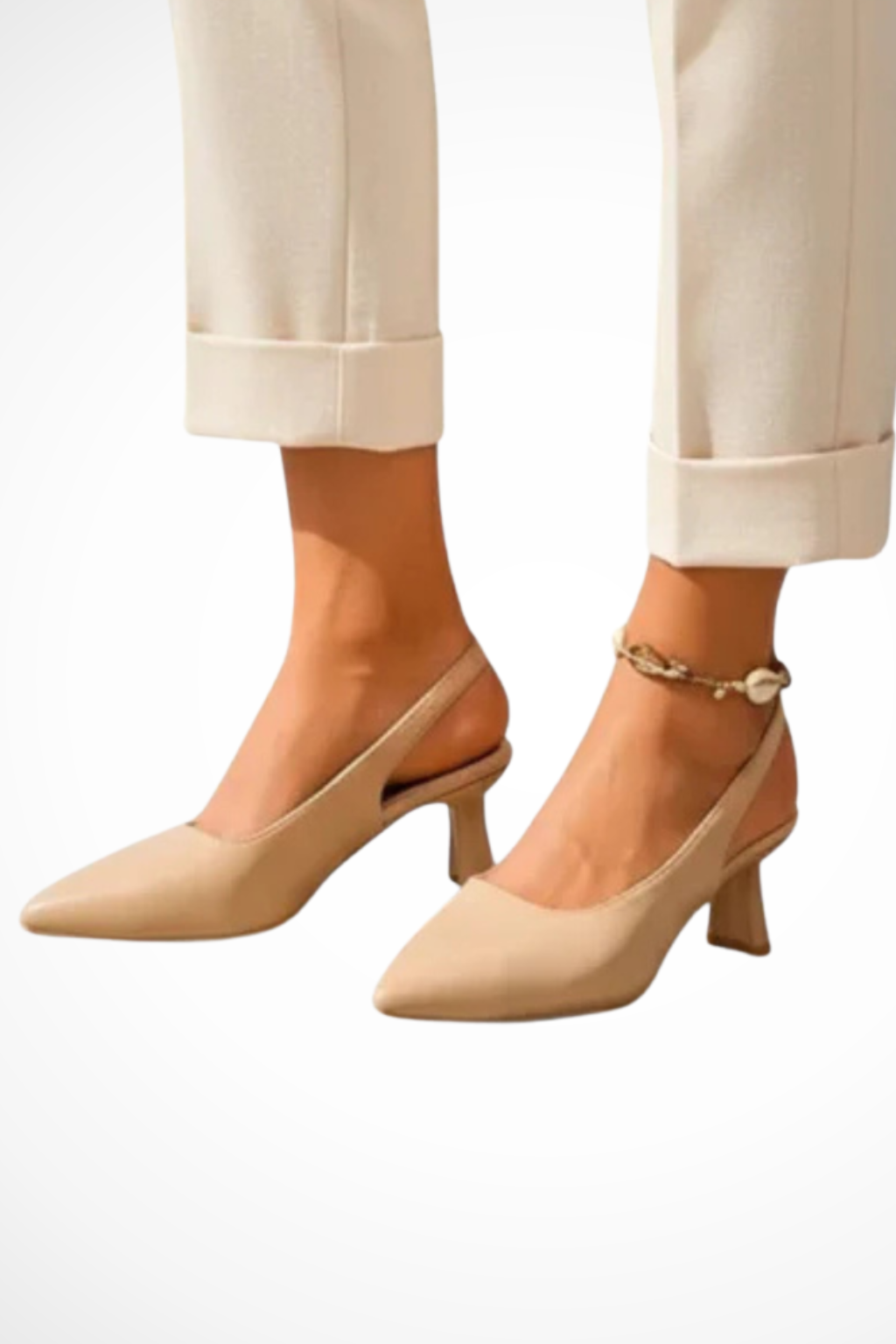 Women's Pointed Toe Slingback Kitten Heels