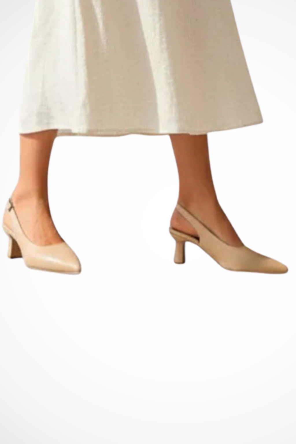 Women's Pointed Toe Slingback Kitten Heels