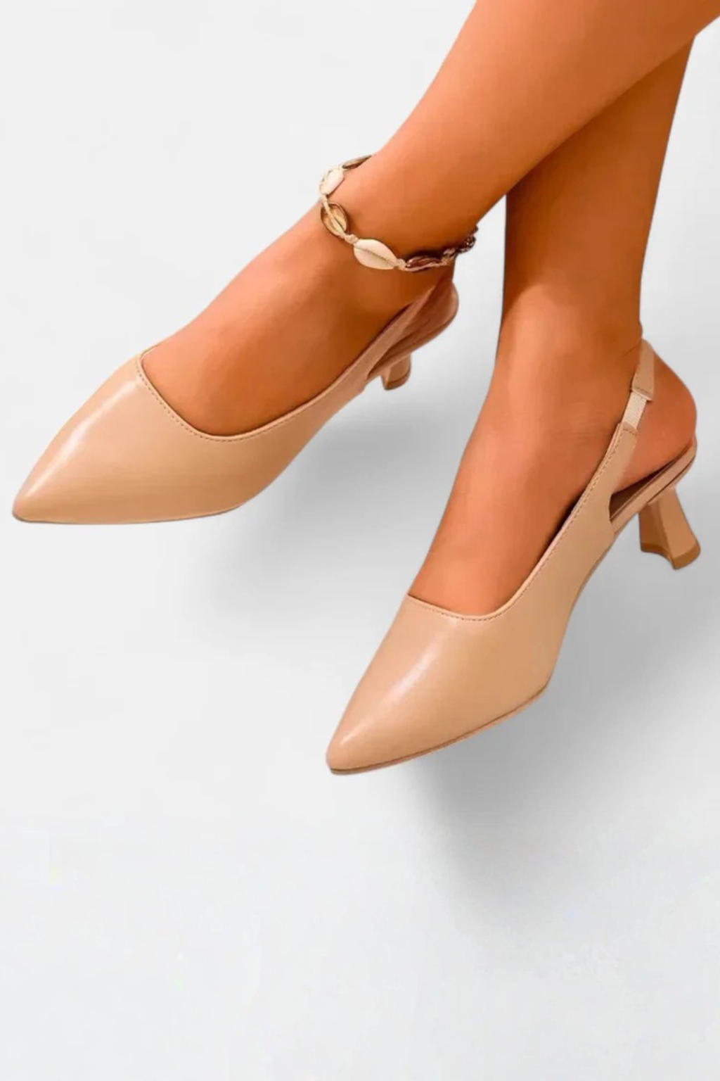Women's Pointed Toe Slingback Kitten Heels