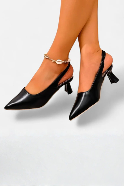 Women's Pointed Toe Slingback Kitten Heels