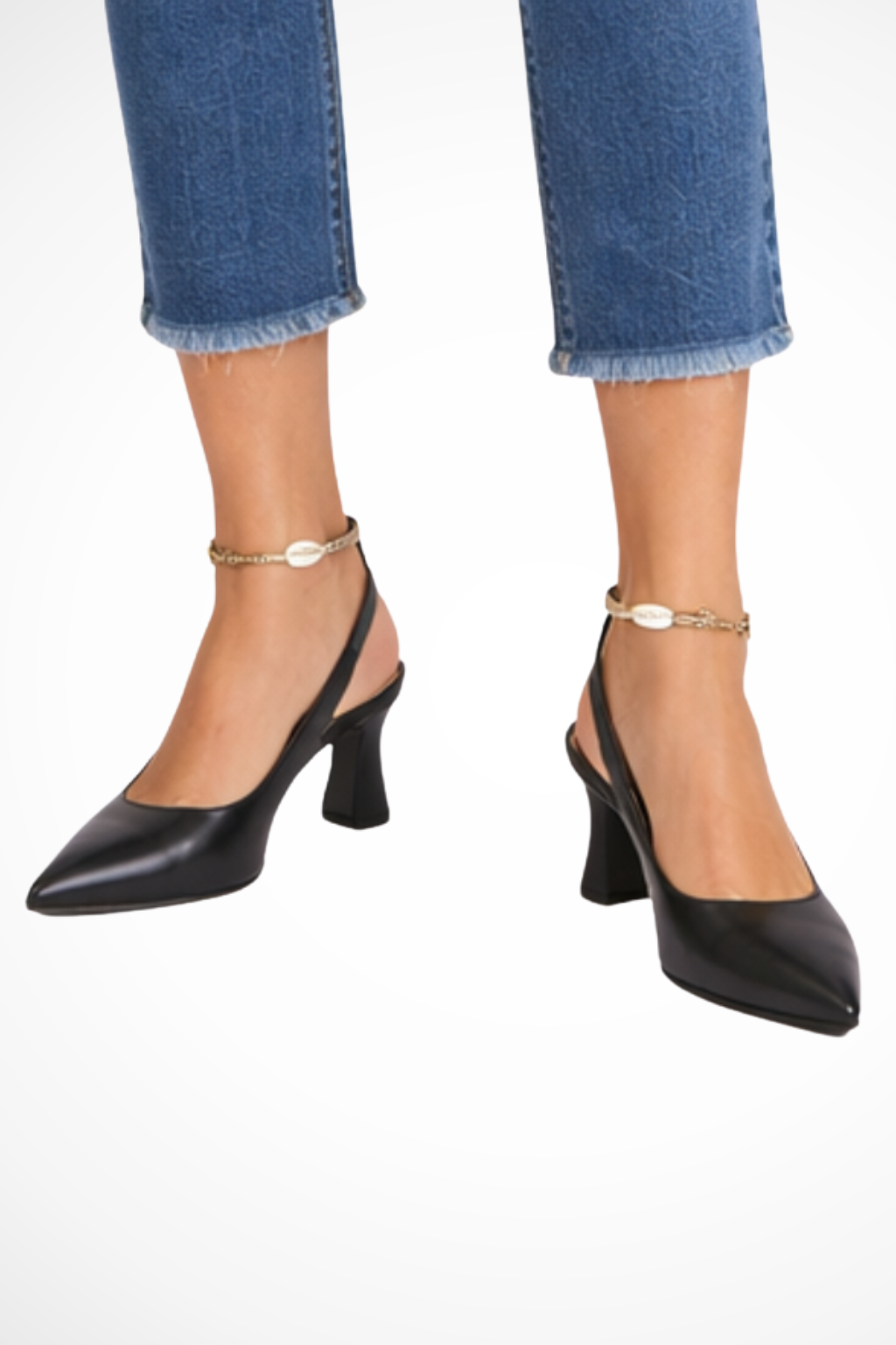 Women's Pointed Toe Slingback Kitten Heels