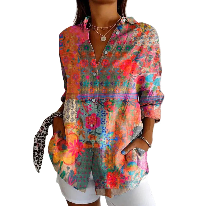 Women’s Printed Button Front Shirt