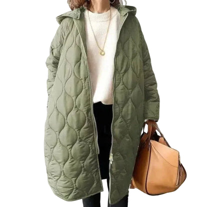Women’s Quilted Zip-Up Hooded Coat