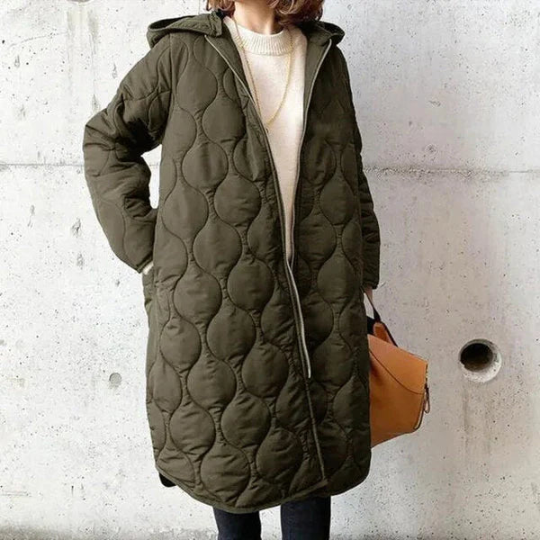 Women’s Quilted Zip-Up Hooded Coat
