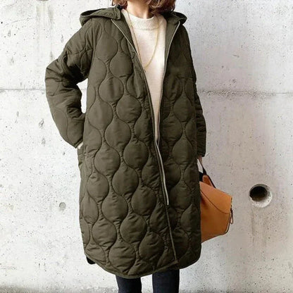 Women’s Quilted Zip-Up Hooded Coat