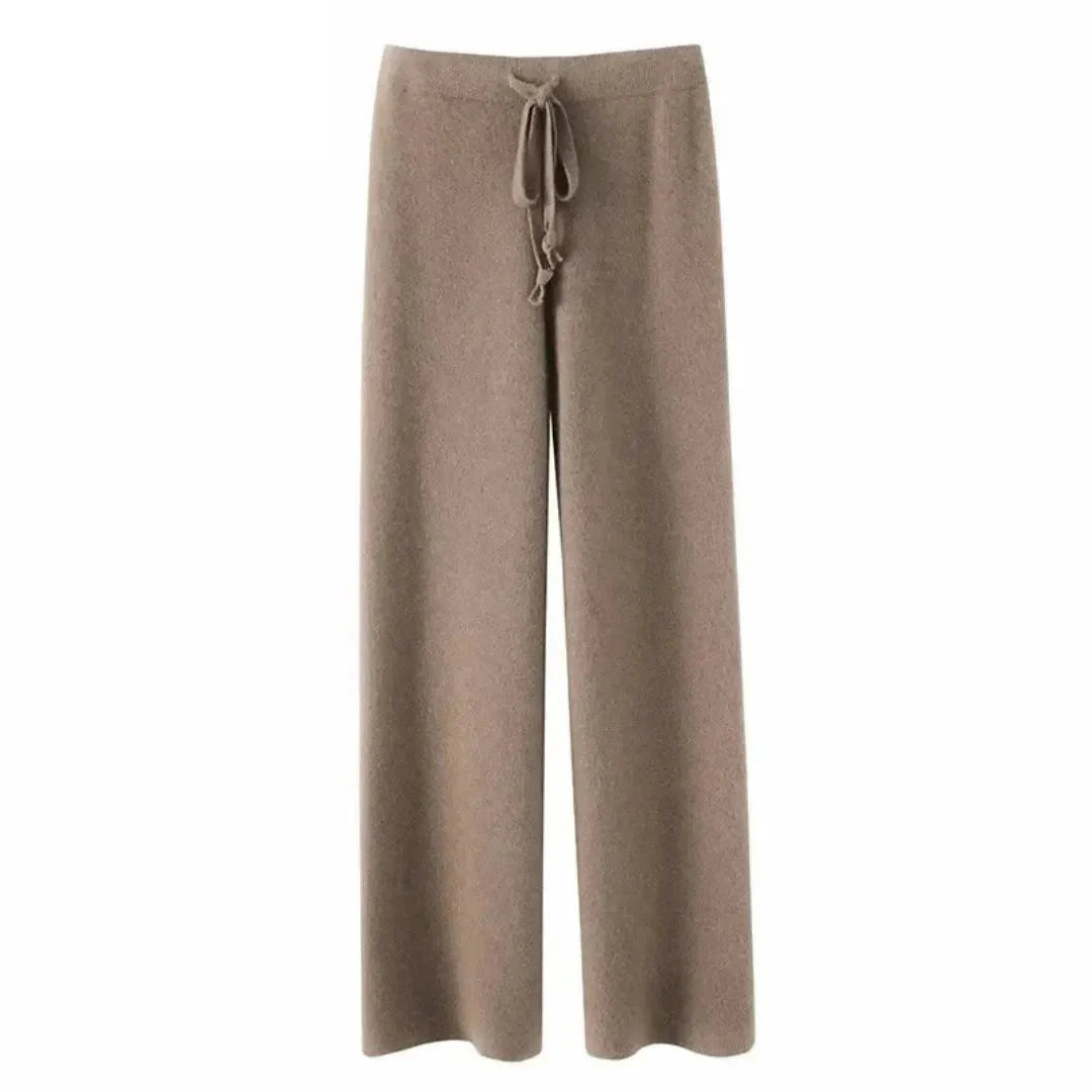 Women’s Relaxed Knit Trousers with Drawstring Waist