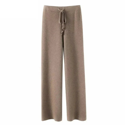 Women’s Relaxed Knit Trousers with Drawstring Waist