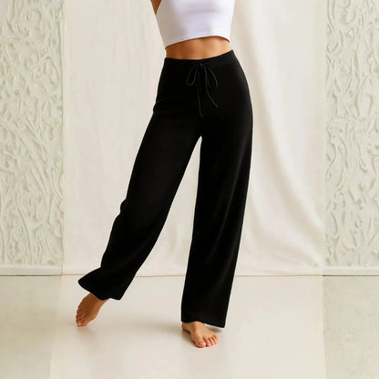 Women’s Relaxed Knit Trousers with Drawstring Waist