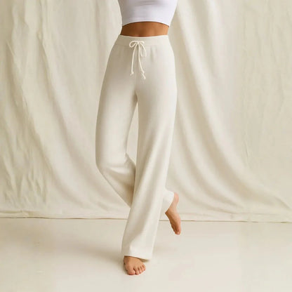 Women’s Relaxed Knit Trousers with Drawstring Waist