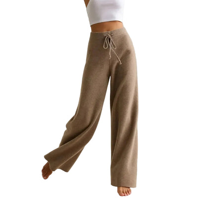 Women’s Relaxed Knit Trousers with Drawstring Waist