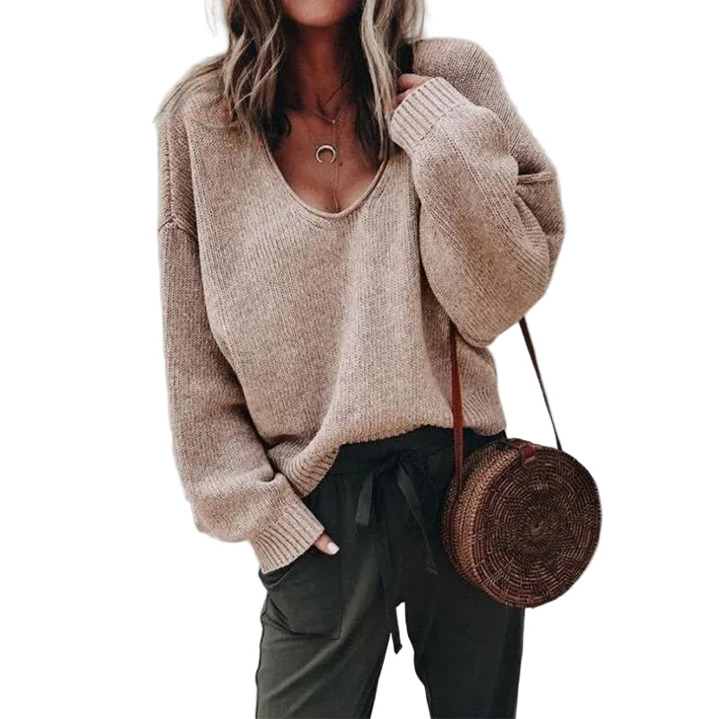 Women’s Relaxed V-Neck Knit Sweater