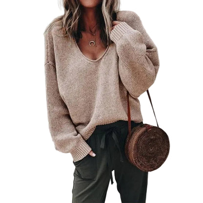 Women’s Relaxed V-Neck Knit Sweater