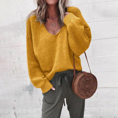 Women’s Relaxed V-Neck Knit Sweater