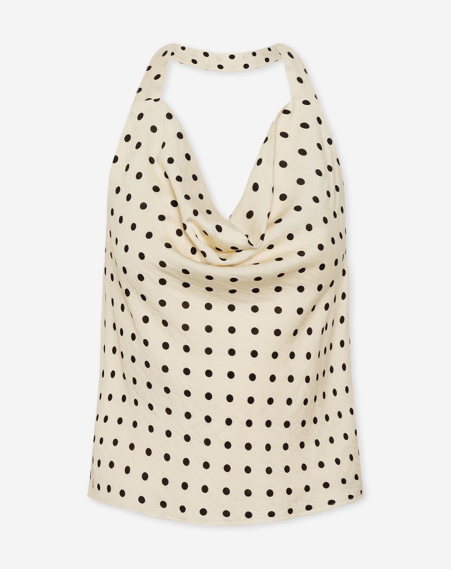 Women's Polka Dot Halter Top Butter Yellow