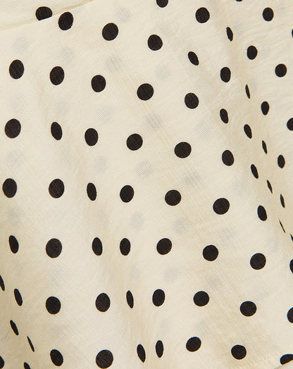 Women's Polka Dot Halter Top Butter Yellow